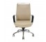 CHAIR-SWIV-IVORY LEATH-BLK ARM