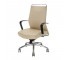 CHAIR-SWIV-IVORY LEATH-BLK ARM