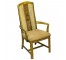 CHAIR-Arm-Tan Seat W/Caning on Back W/Fruitwood Frame