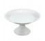 CAKE STAND-White Porcelain W/Piereced Edge