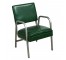 CHAIR-Office Arm Chair/Metal Frame W/Green Vinyl Seat & Back