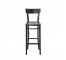 STOOL-BLACK WOOD W/BACK