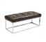 Bench Grey Tufted Faux Leather