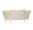 Beige Damask Sofa-Ornate Base