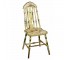 Cream/Green Spindle Back Chair