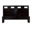 Dark Platform Bed-4 Sq Cutouts-Queen