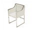 Off White Linen Chair W/Chrome