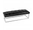 Bench Blk Tufted Faux Leather