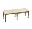 6 Leg Bench Natural Wood/Beige