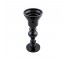 Single Blk Glass Candle Holder