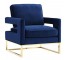 CLUB CHAIR-Modern Navy Velvet Chair/Gold