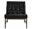 Bk Patent Leather Chair/Gold