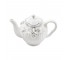 Wht Porcelain Teapot W/Flowers