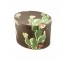 Hat box- Brwn W/Cacti Flowers