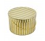 Hat Box- Gold/White Stripe