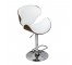 Bar Stool- Curved White Leathr