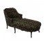 Chaise-Blk & Beige Fabric