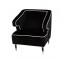 Arm Chair-Black W/Wht Piping