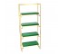 Bookcase-Gold W/Green Shelves