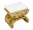 Stool-Burled Wood/White Seat