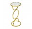 Gold Side Table/Circle W/Glass