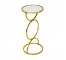 Gold Side Table/Circle W/Glass