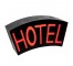 HOTEL Sign- Blk Box/Red Letter