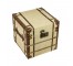 Lrg Sq Linen Trunk W/Leather