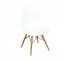 Wht Molded Plastic Chair/Wood