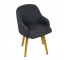 Heather Grey Arm Chair/Wood