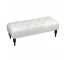 Linen Tufted Bench W/Dark Leg