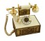 Rotary Phone W/Sq Brass Base