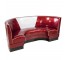 Diner Banquette/Curved-Red/Wht