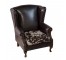 Brwn Leather Chair W/Cowhide