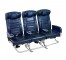 AIRPLANE Seats-Row of 3 Blue/Coach