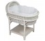 White Wicker Bassinet W/Stand-Vintage