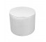 Round White Microsuede Ottoman