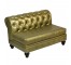 Sofa- Armless Gold Chesterfield- Tufted Roll Back