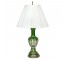 TABLE LAMP- Green W/White & Gold Leaves