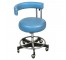CHAIR-Dentist's Blue Chair Curved Back/On Wheels