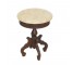 SIDE TABLE- Round Faux Marble Top W/Wood Base