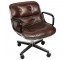 CHAIR-Office MCM Tufted Leather Metal Frame