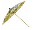 PARASOL-Vintage White W/Large White Flower & Green Leaves