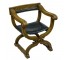 THRONE-Medival-X Base/Claw Feet W/Green Leather Seat