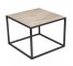 TABLE- End-Square Dark Metal Frame W/Light Stone Colored Top