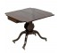 TABLE-Mahogany Flip Top Table/Brass Claw Feet