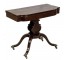 TABLE-Mahogany Flip Top Table/Brass Claw Feet