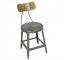 CHAIR-Vintage Metal Industrial Side Chair-Distressed Gray