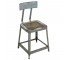 CHAIR-Vintage Metal Industrial Side Chair/Distressed Gray