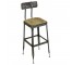 STOOL-Vintage Metal Industrial Shop Stool/ Distressed Gray